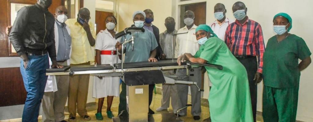 Rain water harvesting Project giving Kisoro Hospital theatre operating bed Rain water harvesting Project giving Kisoro Hospital theatre operating bed